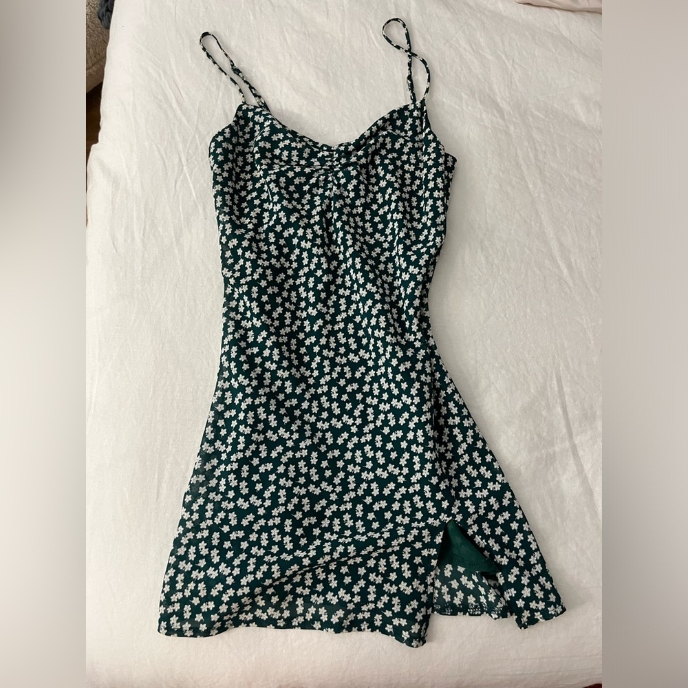 Green floral sundress